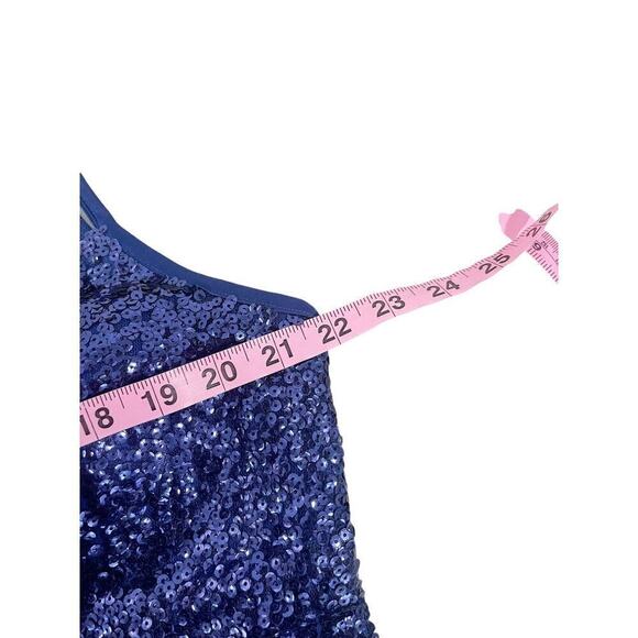 Faviana Long Blue Sequin Prom Dress Gown Formal Womens Plus Size 16 - Picture 7 of 8